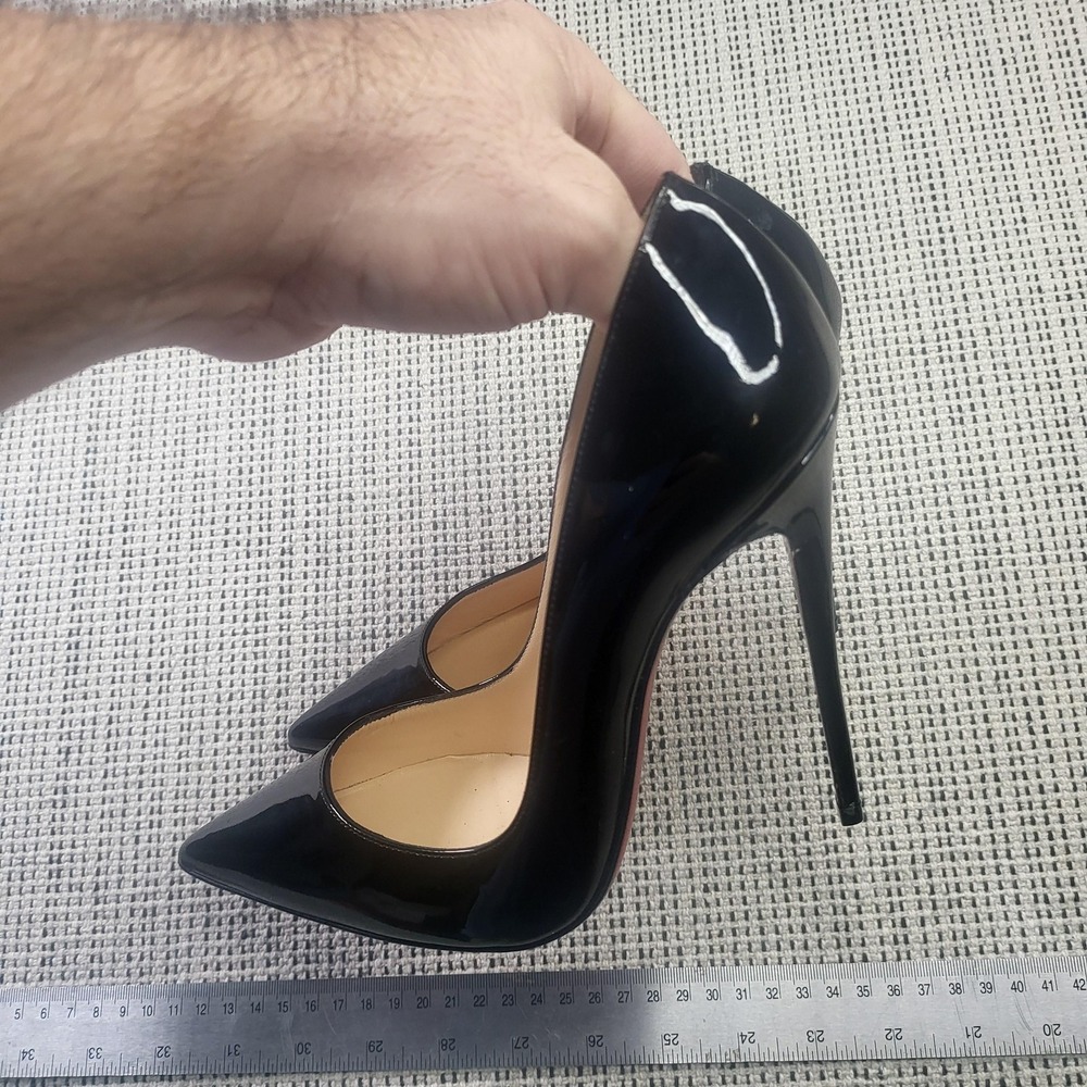 Christian Louboutin Shoes Womens 7.5 Black Patent Leather Stiletto Heel Pumps - Picture 2 of 6